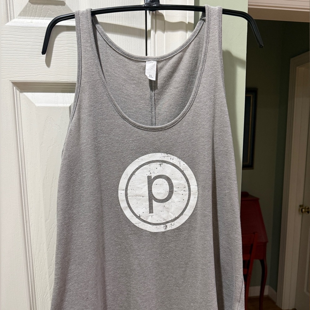 Pure Barre XL Gray Tank Top with White Circle P Logo